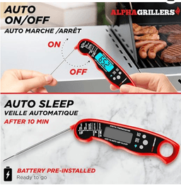 Alpha Grillers Meat Thermometer Digital – Instant Read Food Thermometer